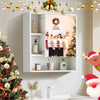White Mirrored Wall Mounted Bathroom Cabinet Storage Cupboard Adjustable Shelf
