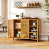 Freestanding Storage Unit 2-Door Storage Organizer with Shelves-Natural