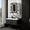 LED Bathroom Mirror Cabinet 3 Color Dimmable Light with Storage Shelves 72x80cm