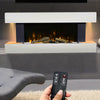 Wall Mounted Electric LED Fire Fireplace Living Room Heater Log Burning 7 Flames
