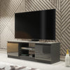 120cm TV Unit I Modern Cabinet with Storage I TV Stand I Grey High Gloss