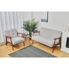 2 Seater Solid Wood Frame Sofa Loveseat Button Medium Soft Armchair Couch Settee