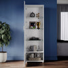 High Gloss White Tall Display Cabinet Cupboard Storage Sideboard with LED Lights
