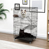 Large 3Tier Cat Cage Detachable Pet Cat Crates Villa Metal Wire Cat House w/Tray