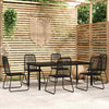 7 Piece Garden Dining Set Black