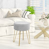 Velvet Modern Round Footstool Ottoman Footrest Makeup Dressing Chair Seat