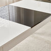 Modern High Gloss 150×80cm White+Black Dining Table for 4-6 Wooden Kitchen Table