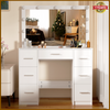 Large Dressing Table With LED Mirror Drawers Vanity Set Bedroom Makeup Table