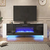 TV Stand Unit Cabinet for TVs up to 90 Inches With LED Insert Electric Fireplace
