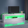 TV Stand Modern High Gloss Doors Entertainment Unit Cabinet With RGB LED Lights