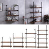 2PCS Industrial Pipe Bookcases Wall Mounted Floating Shelf Hanging Display Rack
