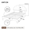 Double Bed 135x190 cm Velvet Upholstered Platform Bed Frame with Headboard Pink