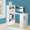 Computer Desk Wooden PC Laptop Table Writing Workstation 6-Tier Storage Shelves