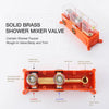 Brass Round Bathroom Rainfall Shower System Mixer Valve Set Bathtub Faucet Taps
