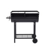 HALF OPEN DRUM BARREL STEEL BBQ CHARCOAL GARDEN BARBECUE BLACK ADJUSTABLE GRILL