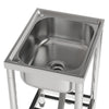 Commercial Stainless Steel Kitchen Catering Sink Single Bowl w/Shelf&Drainer Kit