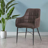 Set of 2 Faux Leather/Suede Dining Chairs Metal Legs Reception Restaurant Chair