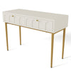 White Dressing Table Bedroom Chest Of Drawers Console Table with Metal Legs