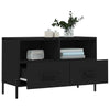 TANZEM TV Cabinet Black 80x36x50 Engineered Wood,TV Stand, Industrial A4L6