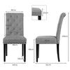 Parson Accent Diner Chairs Dining Room Chairs Set of 2 w/Padded Seat-Grey