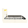 Upholstered Bed Frame 4ft6 Double Bed LED Lights with Storage Drawers, Headboard