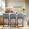 2Piece Bar Stools Counter Bar Stools with Back PU Leather Upholstered Bar Chair