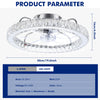 Crystal LED Ceiling Fan Lights Living Room Chandelier Lamp with Remote Lhpjwsdjm