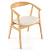 Bamboo Accent Chair Dining Chair with Soft Padded Seat Cushion Armchair Natural