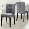 Grey Dining Chairs with Silver Knocker Velvet Dining Room Chair Table Furniture