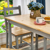 New Solid Wood Dining Table and 4 Chairs Set Home Kitchen Furniture 4 Colours