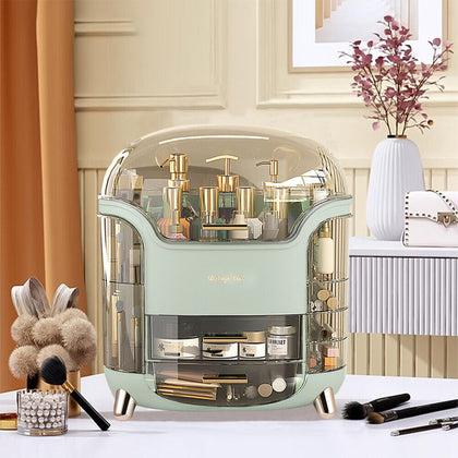 Large Make Up Organiser Cosmetic Vanity Case Box with 2 Drawers Skincare Storage