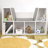 Kids Bookcase Storage Cushioned Reading Seat Shelving Unit Six Cubes Organiser
