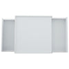 Coffee Table 360° Rotating Modern Square Table With 2 Drawers Storage White