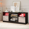 TV Stand with LED Lights for 65” TVs-Black
