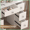 Large Makeup Desk with LED Lights Mirror 7 Drawers and 3 Light Colors White