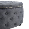 Round Ottoman Footstool With Button Coffee Side Table Pouffe Living Room Bedroom
