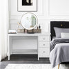 48 Inches Computer Desk Modern Writing Study Table with 3 Drawers White