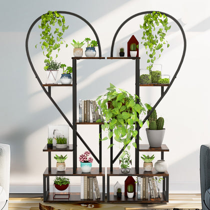 2PCS Multiple Metal Heart Shape Plant Stand Ladder Plant Holder Display Shelf