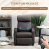 Recliner Armchair, Massage Faux Leather Push Back Reclining Chair with Footrest