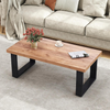Coffee Table Farmhouse 120cm Rectangle Wooden Oak Black Living Room Center Unit