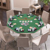 Anti-Slip Blackjack Board Game Mat 120CM 8-Player Foldable Poker Table Top-Green