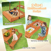Toddler Patio Activity Playset w/ Adjustable Rotatable Canopy-Natural