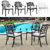 2/4x Garden Chairs Lawn Chairs Cast Aluminum Patio Bistro Dining Seat w/ Cushion