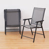 Folding Glass Table Top Round Table Coffee Seat Back Chair Outdoor Furniture Set