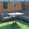 Square Garden Dining Table – Outdoor Patio Table w/ Parasol Hole & PC Top