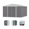Grey Outdoor Lockable Garden Shed Storage Room Locking Door Sheds 10x12ft UK