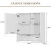 Bathroom Mirror Cabinet With LED Touch Switch Staorage Wall Mounted 2 Door