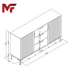 140cm Loft Retro Milled Fronts Sideboard I TV Unit Cabinet I Cupboard TV Stand