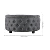 Deep Button Coffee Table Chesterfield Footstool Linen Storage Ottoman With Lid