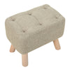 Small Pouf Pouffe Seat Footstool Fabric Linen Sofa Footrest w/ Storage Pocket